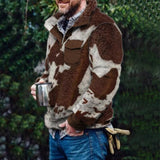 Casual Turn-down Collar Tops Men Fashion Plaid Woolen Jumpers Mens 2021 Autumn Winter Warm Long Sleeve Loose Sweaters Streetwear aidase-shop