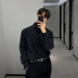 Aidase Vintage Corduroy Long Sleeve Men Shirt Korean Style Lapel Single-Breasted Button Shirt Men Fashion Simple Autumn Men's Tops aidase-shop
