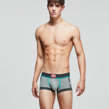 Aidase Fashion Men's Striped Number Printing Boxers Trunks Sexy Mens Tight Cotton Breathable U Pouch Underpants Hombre Ropa Interior aidase-shop