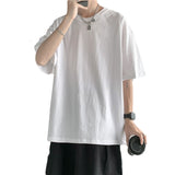 Summer Man T-shirts Short Sleeve Solid Color Casual Oversized T Shirt Men Harajuku Hip Hop Cotton Men's Clothing Tops Tee aidase-shop