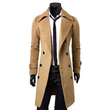 Aidase Mens Trench Coat Autumn Casual Slim Fit Winter Warm Double Breasted Long Jacket Coats Top Overcoat Cloak Jackets Punk Clothes aidase-shop