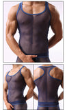 Aidase Men T-shirt Wrestling Mesh Sexy Breathable Singlet Men Shirts For Men Undershirts Gay Body Hombre Roupas Masculinas Solid aidase-shop