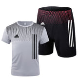 Aidase New men's sportswear summer suits men's fitness wear sports suits short-sleeved t-shirt shorts quick-drying 2-piece set aidase-shop