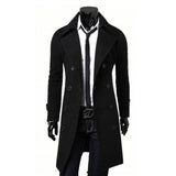 Aidase Mens Trench Coat Autumn Casual Slim Fit Winter Warm Double Breasted Long Jacket Coats Top Overcoat Cloak Jackets Punk Clothes aidase-shop