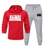 Aidase Mens Autumn Winter Animal Print Sweatshirt Tops Pants Sets Hoodies+Pants Jogging Sport Suit Track Running Two Sportswear aidase-shop