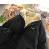 Men Fleece Harajuku Warm Parkas 2022 Mens Korean Fashion Streetwear Winter Jacket Japanese Style Vintage Bubble Coat aidase-shop