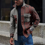 Aidase Vintage Printed Patchwork Buttoned Jackets Outerwear For Men 2022 New Autumn Casual Turn-down Collar Shirts Coats Men Streetwear aidase-shop