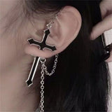 Aidase Vintage Black Big Cross Opening Rings For Women Party Jewelry Men Trendy Gothic Metal Color Finger Ring Halloween Gifts Anillos aidase-shop