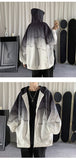 Aidase Hooded Sweatshirt Gradient Female Loose Korean Fashion Zipper Cardigan Sweater New Hip-hop Drawstring Pocket Decoration Itself aidase-shop