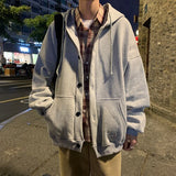 Aidase  Men With Hat Hoodies Single Breasted Loose Casual Plus Velvet Chic Fashion Harajuku Large Size S-3XL Warm All-match Basic Coats aidase-shop