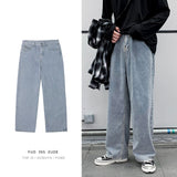 Aidase Jeans Men Denim Summer Thin Baggy Solid Simple Retro Loose Leisure Plus Size 3XL Korean Style Washed High Street Trendy Wide Leg aidase-shop