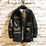 Casual Brand Men'S Loose Hip Hop Streetwear Black Shirts Korean Style Long Sleeves New Spring Autumn S-5XL Man Casual Shirt aidase-shop