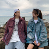 Japan Style Hip Hop Mens Windbreaker Jacket Coat Loose Streetwear Mens Oversized Jacket Sportswear Bomber Jackets Harajuku Coat aidase-shop