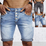 Men Denim Shorts Ripped Skin-friendly Polyester Summer Mens Short Pants Classic distressed ripped short jeans Streetwear 2021 aidase-shop