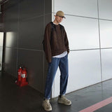 Aidase Y2K O-neck sweater for men women 2021 new autumn winter casual base jerseys oversize fashion lightweight Korean hip hop sweater aidase-shop