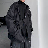 Aidase Punk Style Padded Jacket Men Women Winter 2022 New Thickened Dark Oversize Hooded Charging Cotton Jacket Men's Thick/thin Top aidase-shop
