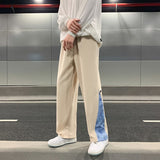 Aidase New Autumn Winter Men's Woolen Pants Khaki Black Wide Leg Spliced Thick Straight Trousers Plus Size Casual Oversize Clothing aidase-shop