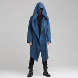 Men's Hooded Cardigan Trench Coat Streetwear Solid Color Hooded Windbreaker with Hood Autumn/Winter Jackets Men Trench Coat aidase-shop