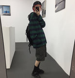 Aidase Harajuku Striped Shirt Streetwear Couple Oversized Striped Blouse Woman Casual Long Sleeve Gothic Grunge T-Shirt Tee Tops aidase-shop