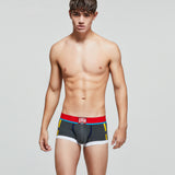 Aidase Fashion Men's Striped Number Printing Boxers Trunks Sexy Mens Tight Cotton Breathable U Pouch Underpants Hombre Ropa Interior aidase-shop