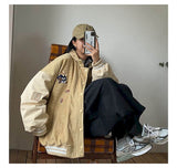 Aidase Bear corduroy jacket men women 2021 spring autumn new Korean loose BF Japan Kawaii bear baseball uniform jacket punk streetwear aidase-shop