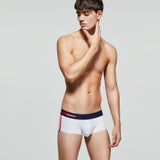Brand Mens Sexy Underwear Cotton Pure Color Soft Breathable Boxers Trunks Fashion Wide Belt Separate Pouches Underpants Bragas aidase-shop