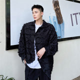 New Chinese Style Special Button Long Sleeve Shirt Fashion Irregular Single Brasted Lapel Tassel Tops Oversized Cloth aidase-shop