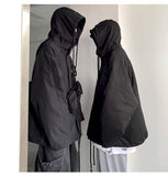 Aidase Punk Style Padded Jacket Men Women Winter 2022 New Thickened Dark Oversize Hooded Charging Cotton Jacket Men's Thick/thin Top aidase-shop
