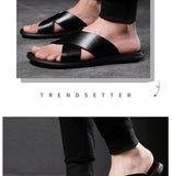 Aidase  Leather Slippers Men Summer Shoes Mens Slippers Outdoor Beach Slippers Shoes+male Zapatos De Hombre Erkek Ayakkabi Buty Meskie aidase-shop