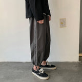 Summer Thin Casual Pants Men Fashion Solid Color Drawstring Joggers Pants Men Streetwear Loose Hip Hop Trousers Mens M-2XL aidase-shop