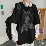 Harajuku funny Print T-shirts Cotton Tshirts Summer Men/Women Hip Hop  Fallen Angel Tshirt Streetwear t shirts Short Sleeve Tops aidase-shop