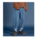 Aidase Legible Streetwear Blue Jeans Men Baggy Jeans Male Straight Denim Black Pants Men aidase-shop