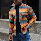 Aidase Vintage Printed Patchwork Buttoned Jackets Outerwear For Men 2022 New Autumn Casual Turn-down Collar Shirts Coats Men Streetwear aidase-shop