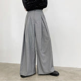 Aidase  2022 Men Wide Leg Pants Plain Joggers Button Loose Leisure Trousers Men Streetwear Chic Casual Pantalones Hombre S-5XL INCERUN aidase-shop