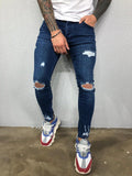 Mens Jeans Black Blue Cool Skinny Ripped Stretch Slim Elastic Denim Pants Large Size For Male Spring Summer Autumn Hip Hop aidase-shop