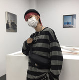 Aidase Harajuku Striped Shirt Streetwear Couple Oversized Striped Blouse Woman Casual Long Sleeve Gothic Grunge T-Shirt Tee Tops aidase-shop