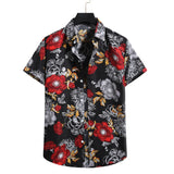 Pink Floral Hawaiian Shirt Men Chemise Homme Summer New Short Sleeve Beach Aloha Shirts Men Casual Button Up Shirt Male XXL aidase-shop