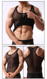 Aidase Men T-shirt Wrestling Mesh Sexy Breathable Singlet Men Shirts For Men Undershirts Gay Body Hombre Roupas Masculinas Solid aidase-shop
