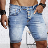 Men Denim Shorts Ripped Skin-friendly Polyester Summer Mens Short Pants Classic distressed ripped short jeans Streetwear 2021 aidase-shop