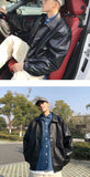 Aidase Vintage Hong Kong style jacket men's spring autumn unisex handsome retro motorcycle jacket leather PU techwear tactical coats aidase-shop