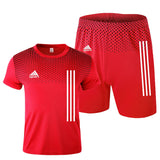 Aidase New men's sportswear summer suits men's fitness wear sports suits short-sleeved t-shirt shorts quick-drying 2-piece set aidase-shop
