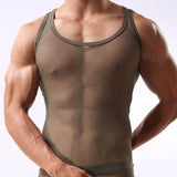 Aidase Men T-shirt Wrestling Mesh Sexy Breathable Singlet Men Shirts For Men Undershirts Gay Body Hombre Roupas Masculinas Solid aidase-shop