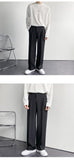 Aidase New Fashion Men Suit Pants Solid High Waist Loose Casual Straight Trousers Spring Autumn Khaki Black White Oversize Clothing Man aidase-shop