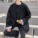 Aidase Fashion Oversized Causal Suit Blazer Man Striped Cuffs Patchwork 2021 Korean Style College Jacket Coat Black Plus Size Clothing aidase-shop