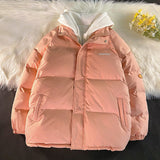 Men Fleece Harajuku Warm Parkas 2022 Mens Korean Fashion Streetwear Winter Jacket Japanese Style Vintage Bubble Coat aidase-shop