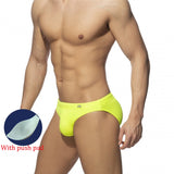 Aidase  Men's Swimming Trunks Low Waist Bikini Panties Sexy Nylon Solid Color Swimsuit Quick-Drying Push Pad Shorts Beach Swimming Surf aidase-shop
