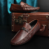 New Summer Autumn Peas Shoes Men Easy Driving Shoes Casual Leather Slip-On Shoes Men Comfortable Flats EU Size 37-44 aidase-shop