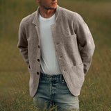 Aidase 2022 Autumn Winter Solid Turn-down Collar Long Sleeve Casual Outerwear Mens Fashion Jackets Men Single Breasted Coats Streetwear aidase-shop