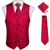 Aidase  2022 New Teal Green Paisley 100% Silk Formal Dress Vest Men Waistcoat Vest Wedding Party Vest Tie Brooch Pocket Square Set DiBanGu aidase-shop