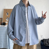 Men Korean Fashion White Long Sleeve Shirts Mens Harajuku Black Oversized Shirt Male Button Up Shirts Blouses 5XL aidase-shop